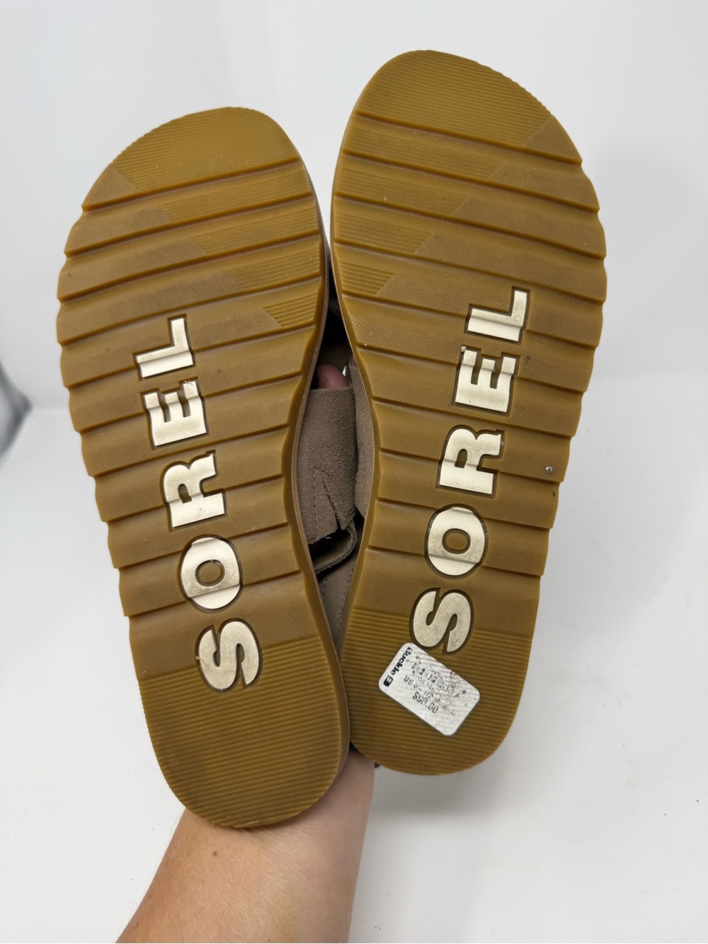 Worn once Sorel Women's Taupe and Metallic Gray Slingback Sandals sz 8.5 (ONTCHS - Picture 8 of 9